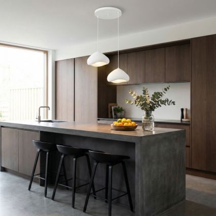 Brilagi - Pendellampa med kabel WABI SABI 2xE27/40W/230V Ø 45 cm vit