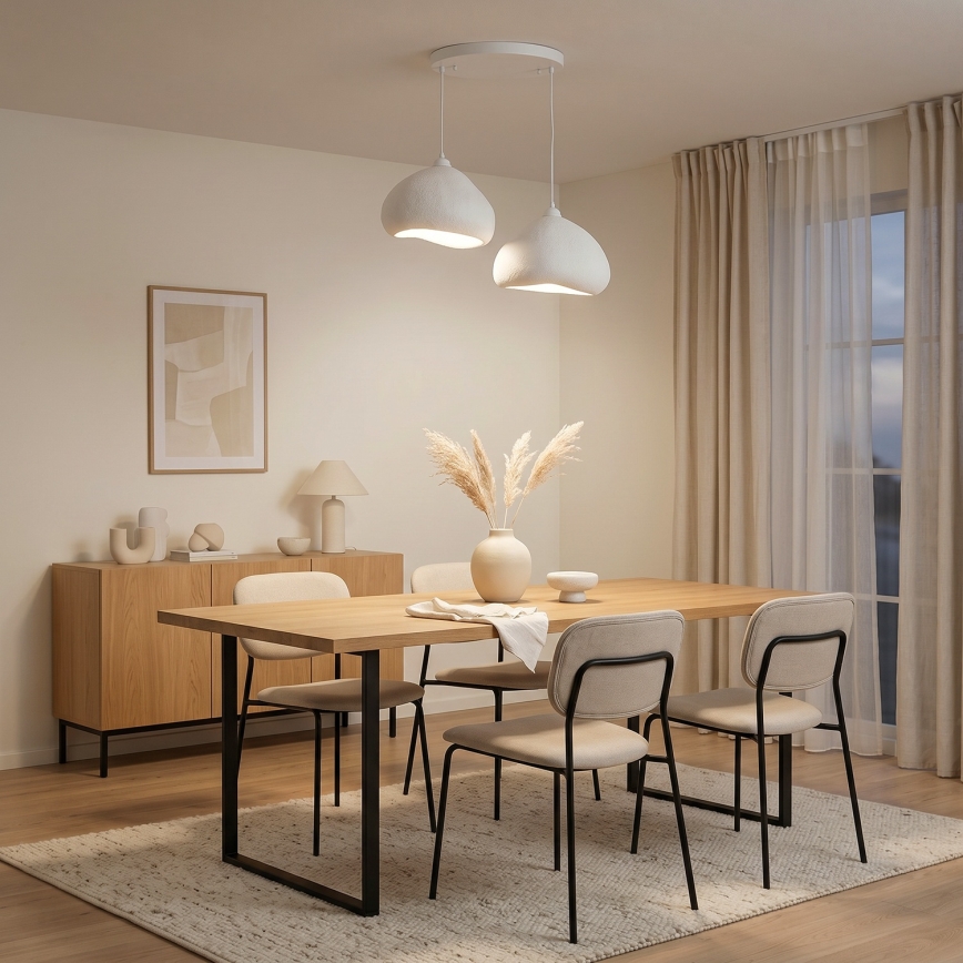 Brilagi - Pendellampa med kabel WABI SABI 2xE27/40W/230V Ø 45 cm vit