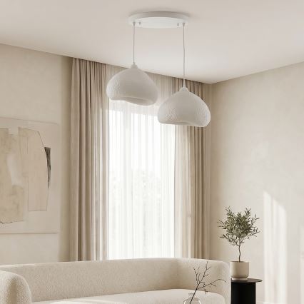 Brilagi - Pendellampa med kabel WABI SABI 2xE27/40W/230V Ø 45 cm vit