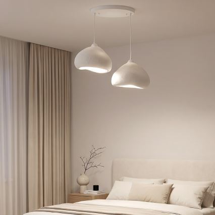 Brilagi - Pendellampa med kabel WABI SABI 2xE27/40W/230V Ø 45 cm vit