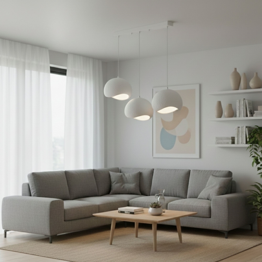 Brilagi - Pendellampa med kabel WABI SABI 3xE27/40W/230V vit