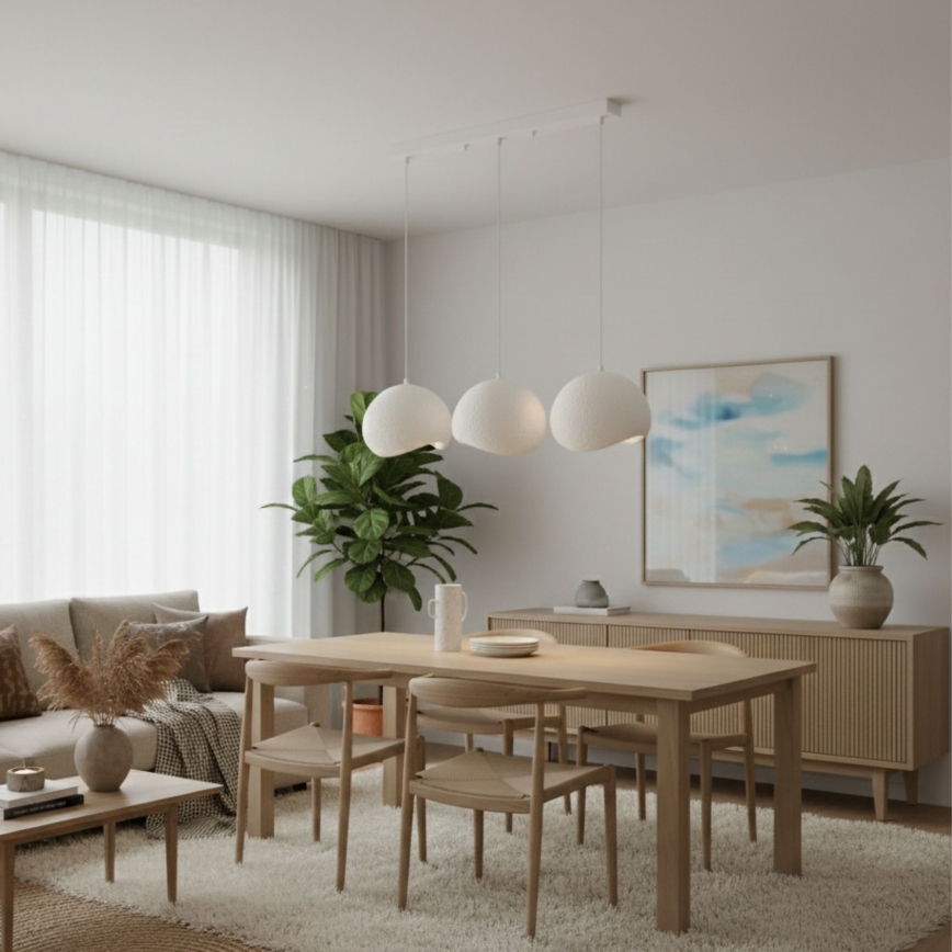 Brilagi - Pendellampa med kabel WABI SABI 3xE27/40W/230V vit