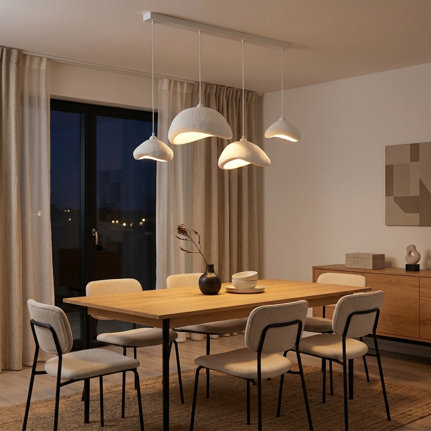 Brilagi - Pendellampa med kabel WABI SABI 4xE27/40W/230V vit