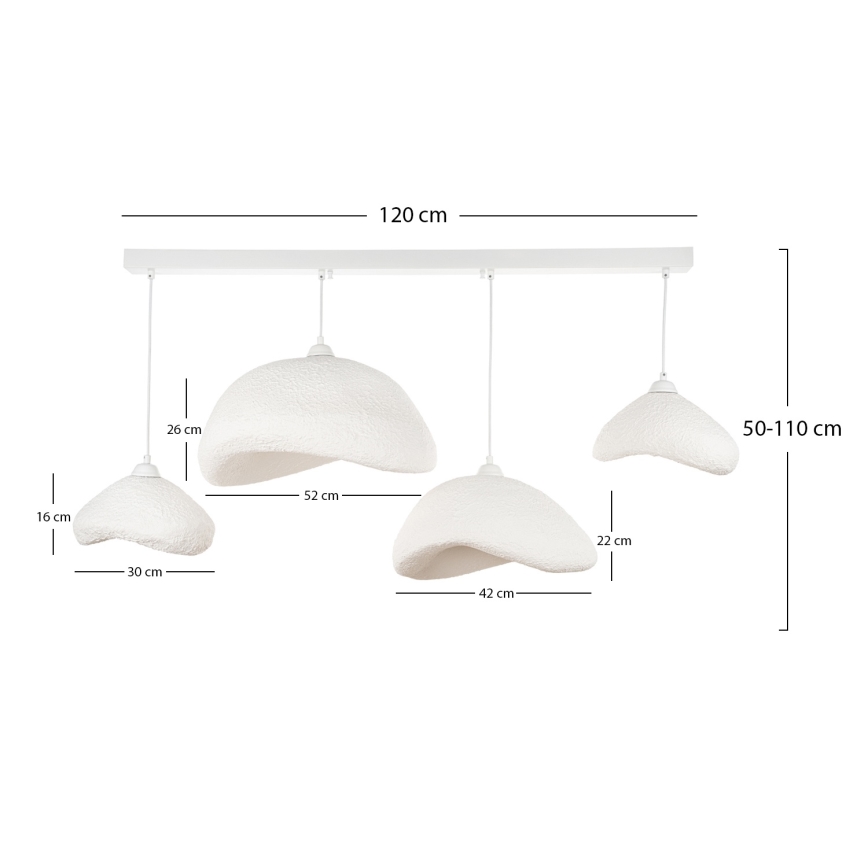Brilagi - Pendellampa med kabel WABI SABI 4xE27/40W/230V vit