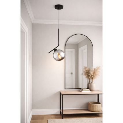 Brilagi - Pendellampa med sladd 1xE27/60W/230V svart/rökgrå