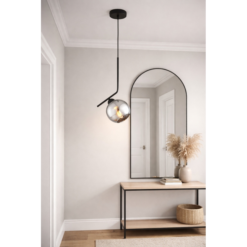 Brilagi - Pendellampa med sladd 1xE27/60W/230V svart/rökgrå