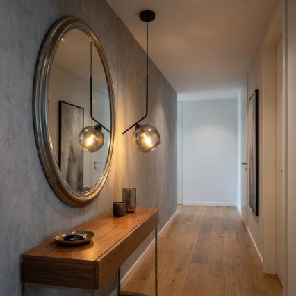 Brilagi - Pendellampa med sladd 1xE27/60W/230V svart/rökgrå