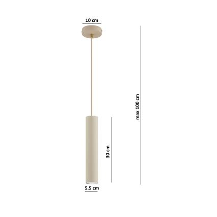 Brilagi - Pendellampa med sladd 1xGU10/15W/230V beige/guld