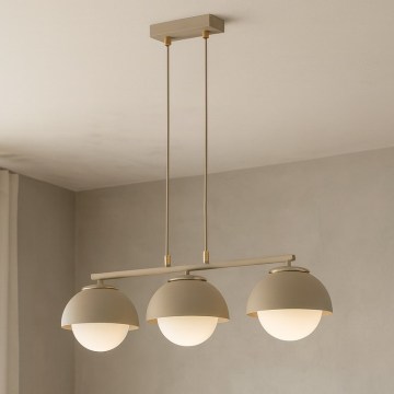 Brilagi - Pendellampa med sladd 3xE27/60W/230V beige/guld