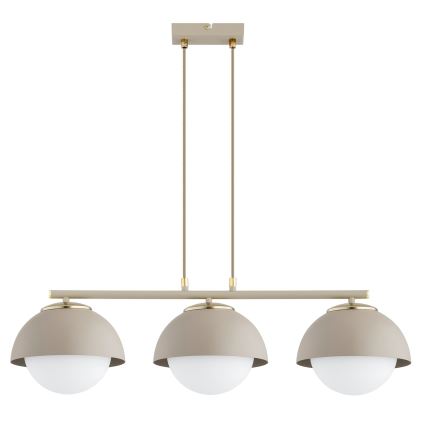 Brilagi - Pendellampa med sladd COSMO 3xE27/60W/230V beige/guld