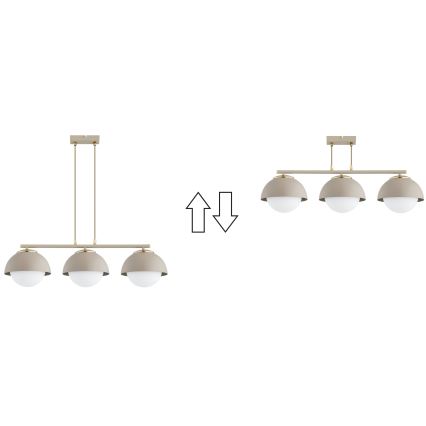 Brilagi - Pendellampa med sladd COSMO 3xE27/60W/230V beige/guld
