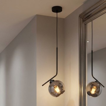 Brilagi - Pendellampa med sladd DIOR 1xE27/60W/230V svart/rökgrå