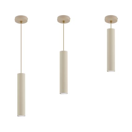 Brilagi - Pendellampa med sladd TUBE 1xGU10/15W/230V beige/guld