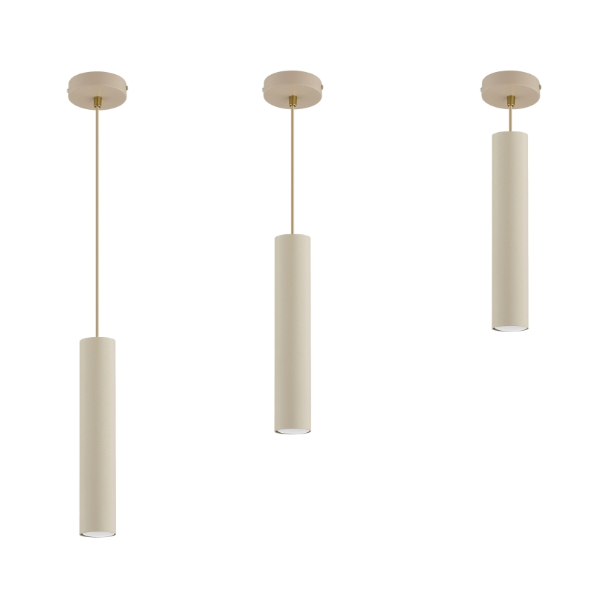 Brilagi - Pendellampa med sladd TUBE 1xGU10/15W/230V beige/guld