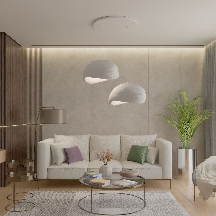 Brilagi - Pendellampa med sladd WABI SABI 2xE27/40W/230V Ø 60 cm vit