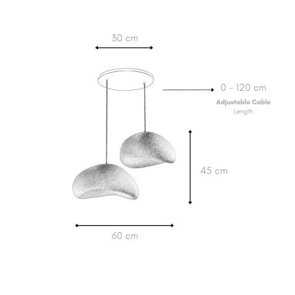 Brilagi - Pendellampa med sladd WABI SABI 2xE27/40W/230V Ø 60 cm vit