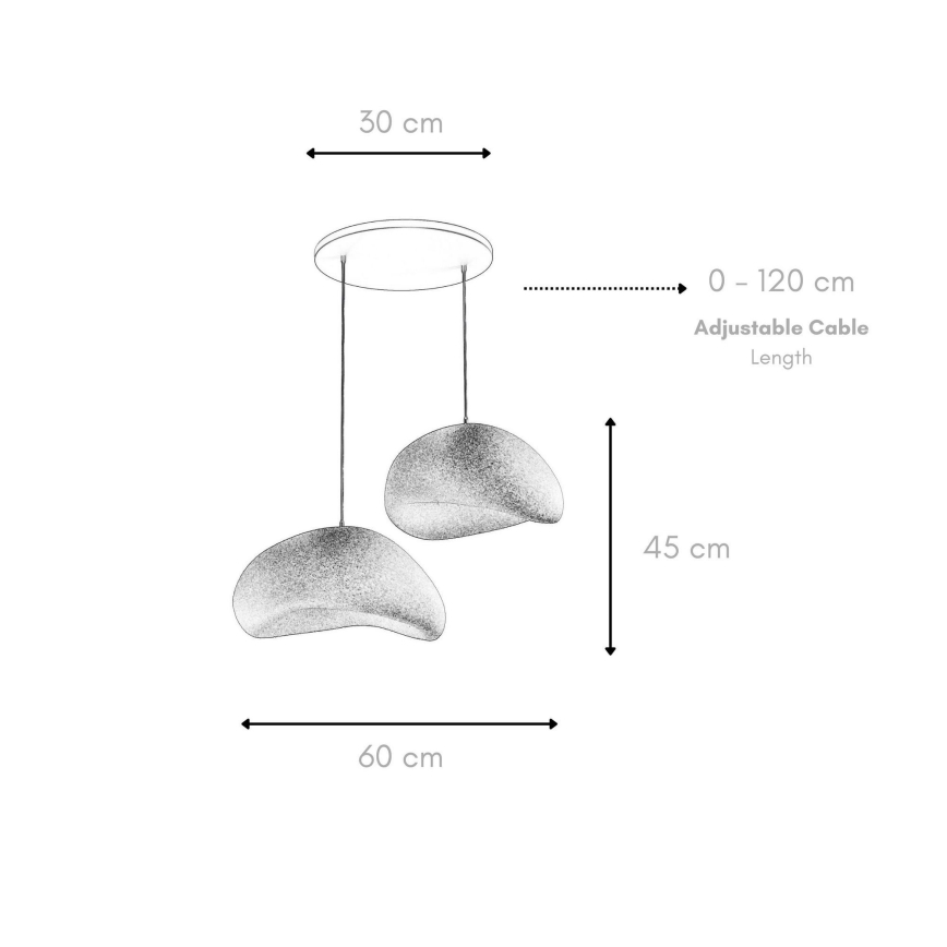 Brilagi - Pendellampa med sladd WABI SABI 2xE27/40W/230V Ø 60 cm vit