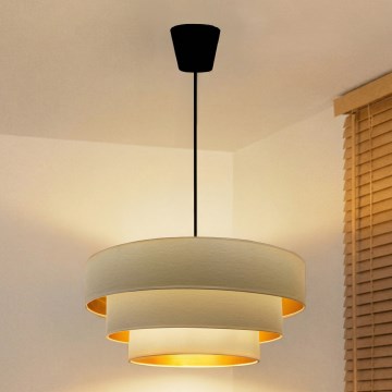 Brilagi - Pendellampa med vajer LUNETA 1xE27/60W/230V Ø 40 cm krämvit/guld