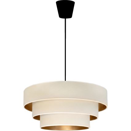 Brilagi - Pendellampa med vajer LUNETA 1xE27/60W/230V Ø 40 cm krämvit/guld
