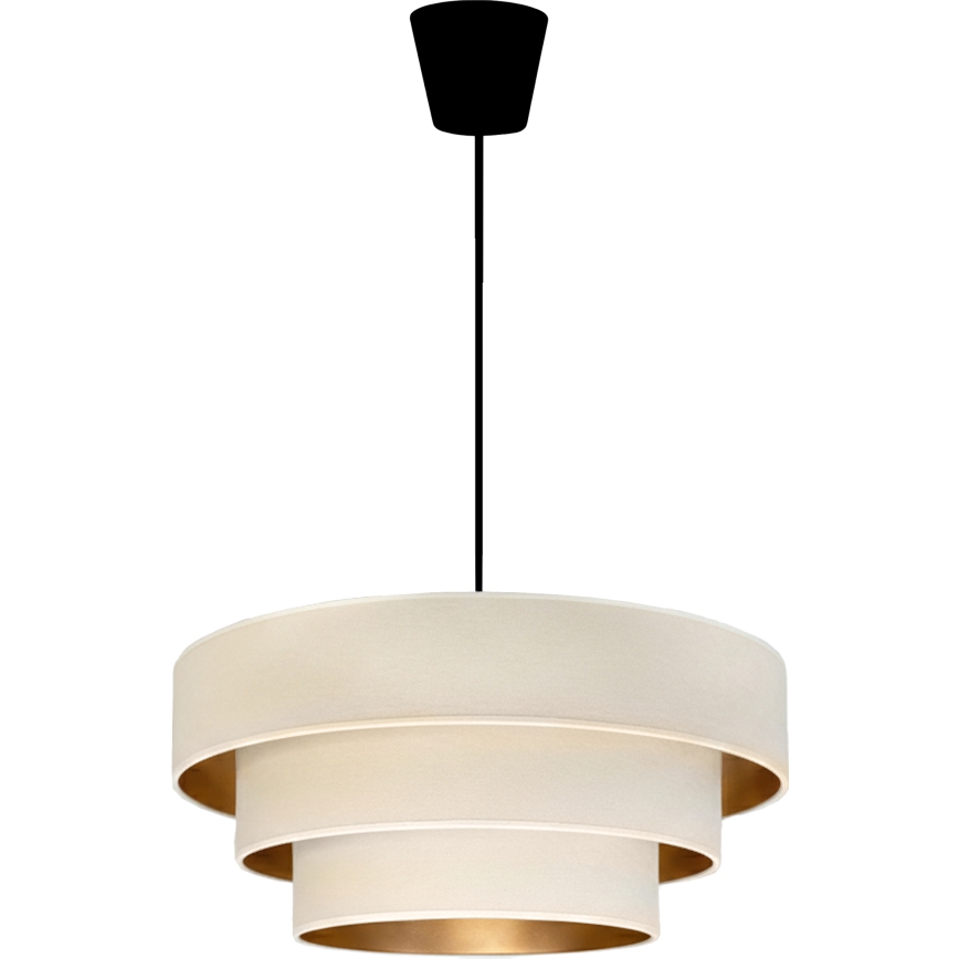 Brilagi - Pendellampa med vajer LUNETA 1xE27/60W/230V Ø 40 cm krämvit/guld