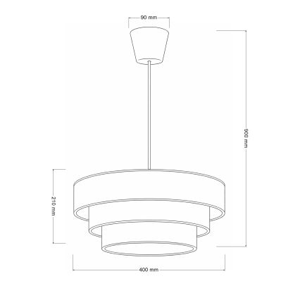 Brilagi - Pendellampa med vajer LUNETA 1xE27/60W/230V Ø 40 cm krämvit/guld