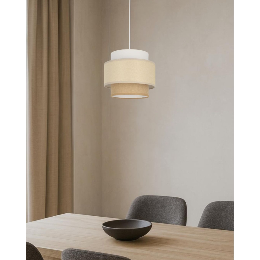 Brilagi - Pendellampa med vajer RESNA 1xE27/60W/230V Ø 20 cm krämvit/beige