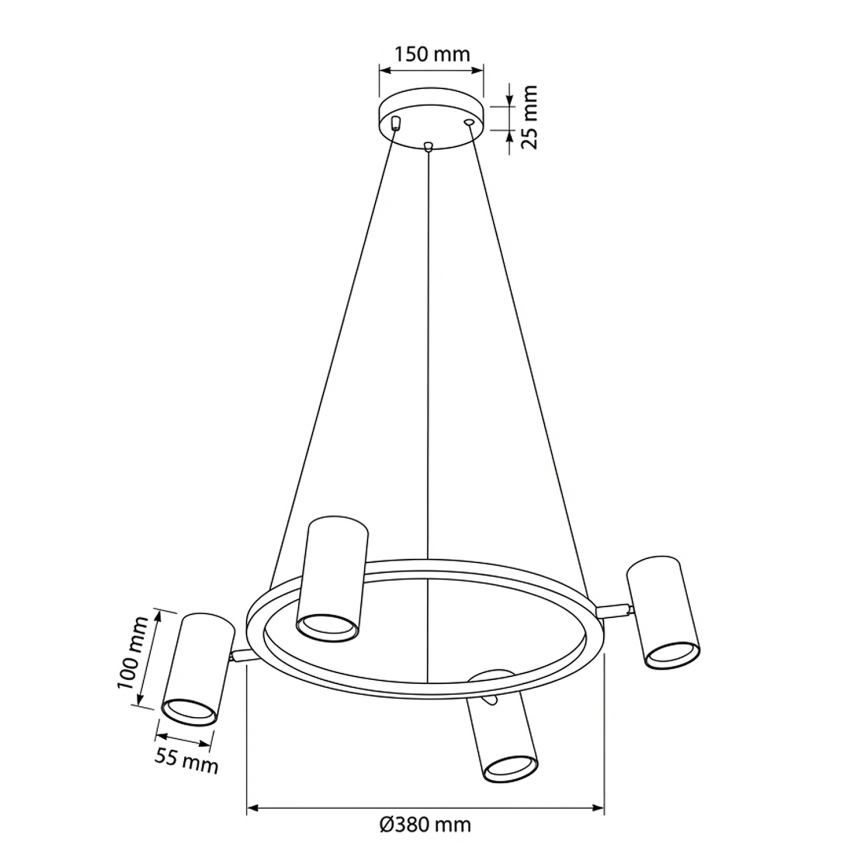 BRILAGI - Pendellampa med vajer SELE 4xGU10/30W/230V vit