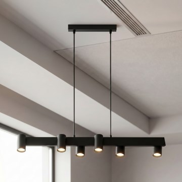 Brilagi - Pendellampa med vajer SELE 6xGU10/30W/230V svart