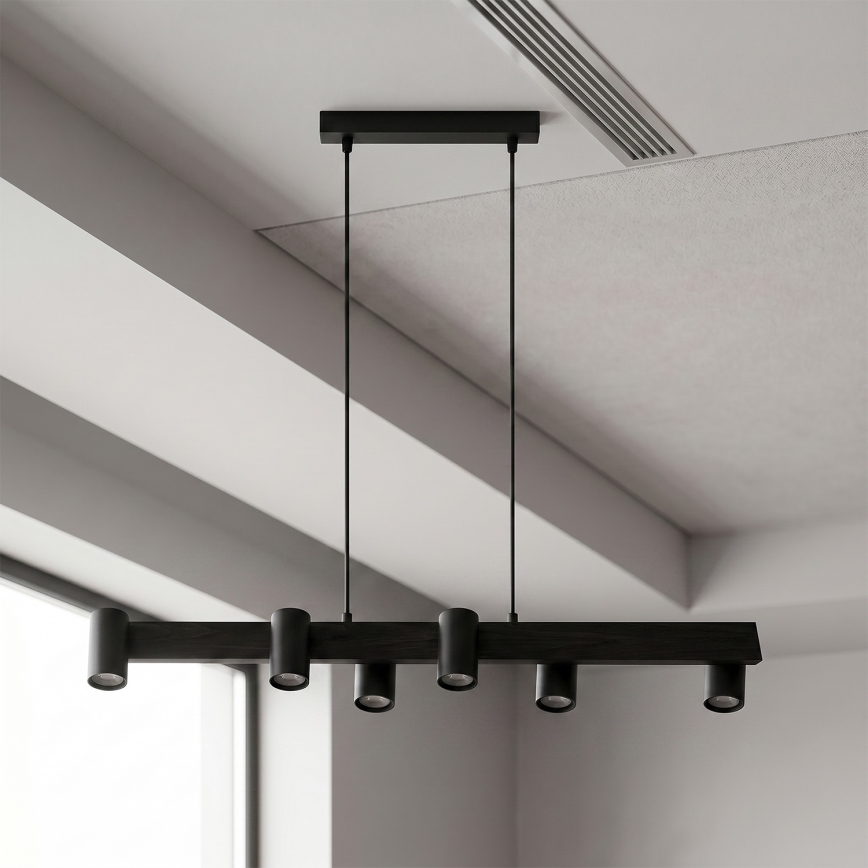 Brilagi - Pendellampa med vajer SELE 6xGU10/30W/230V svart