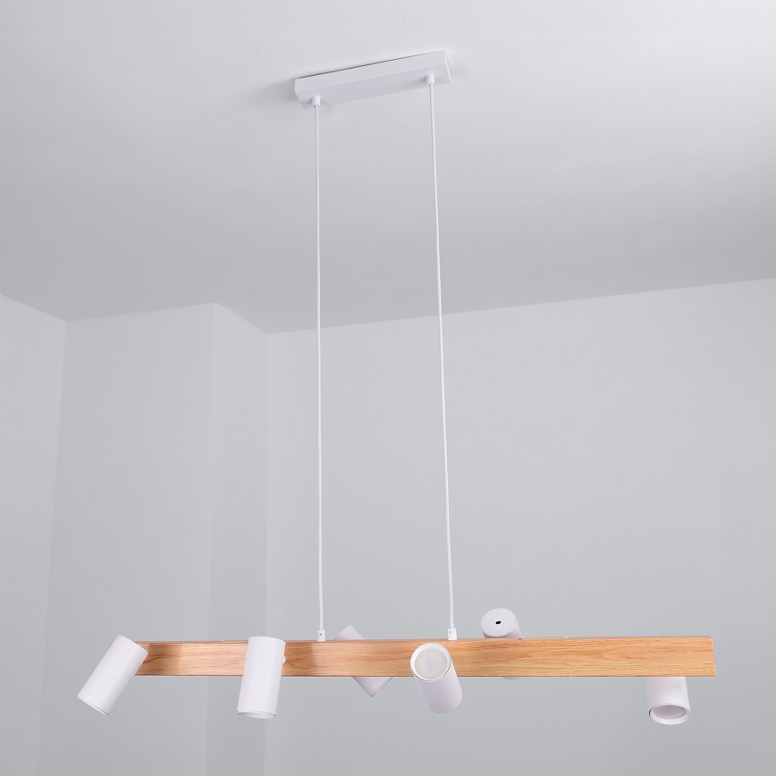 Brilagi - Pendellampa med vajer SELE 6xGU10/30W/230V vit/ekdekor