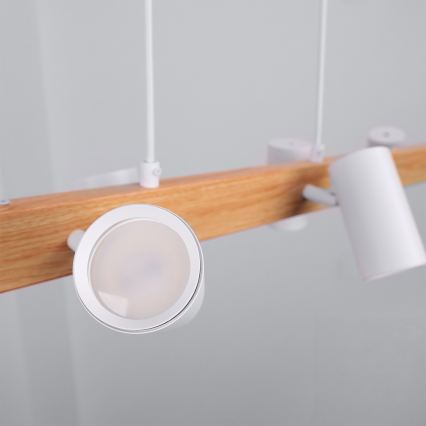 Brilagi - Pendellampa med vajer SELE 6xGU10/30W/230V vit/ekdekor