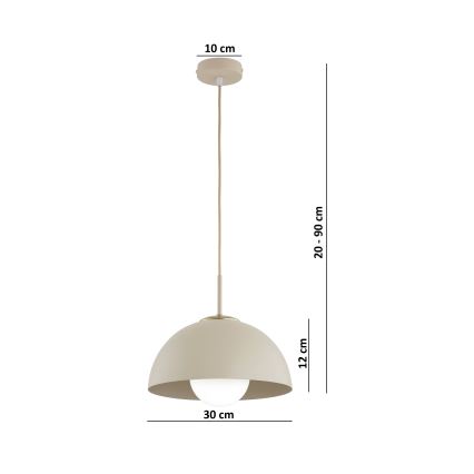 Brilagi - Pendellampa på kabel COSMO 1xE27/60W/230V Ø 30 cm beige/guld