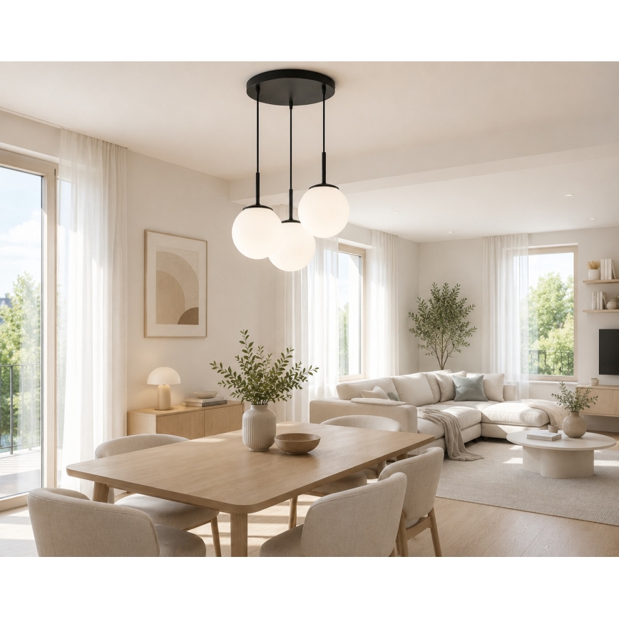 BRILAGI - Pendellampa på kabel MILO 3xE27/60W/230V, svart