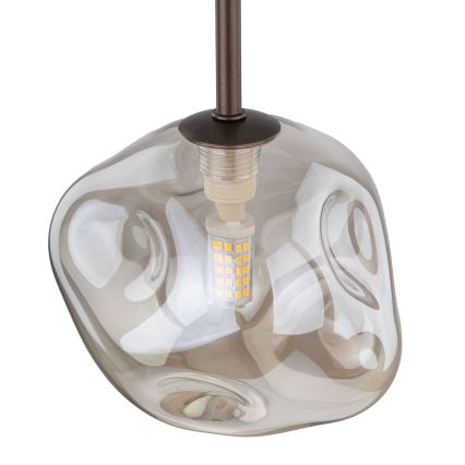 Brilagi - Pendellampa på kabel VULCANO 1xG9/8W/230V brons/rökbeige