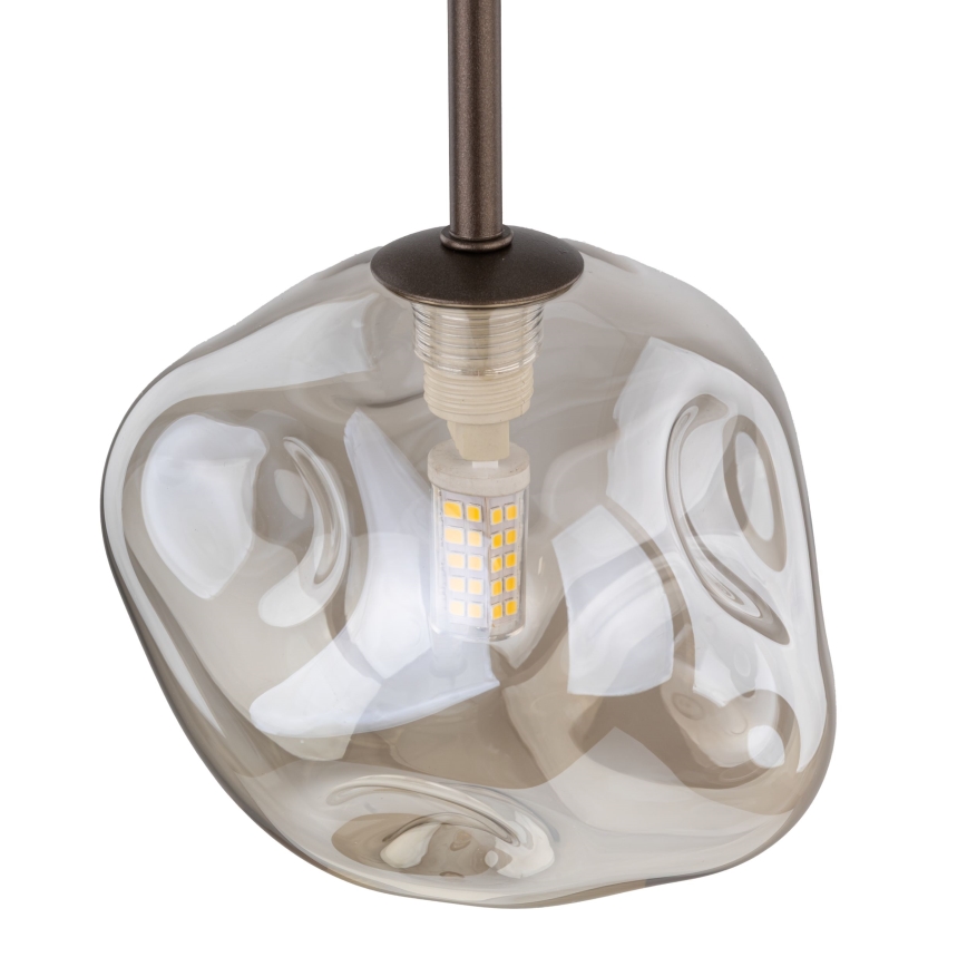 Brilagi - Pendellampa på kabel VULCANO 1xG9/8W/230V brons/rökbeige