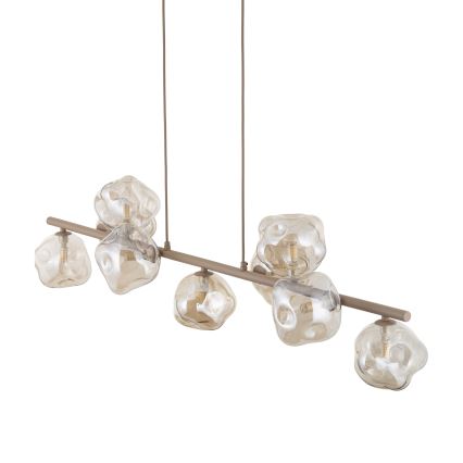 Brilagi - Pendellampa på kabel VULCANO 9xG9/8W/230V beige/rökfärgad
