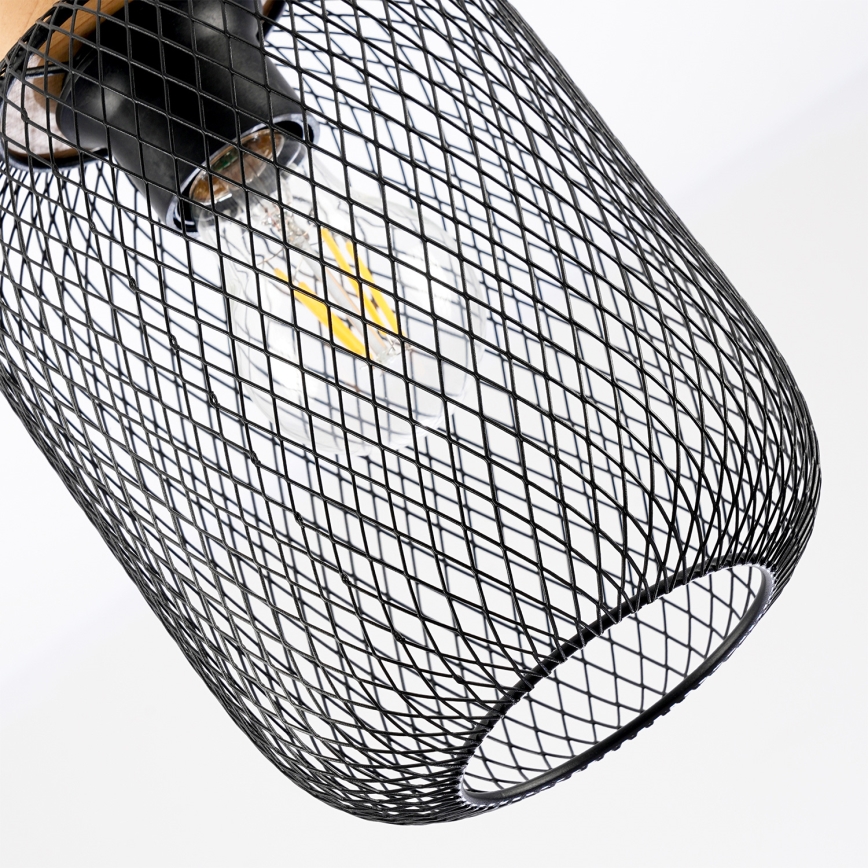 Brilagi - Pendellampa på sladd BASKLITE 1xE27/15W/230V trä/svart