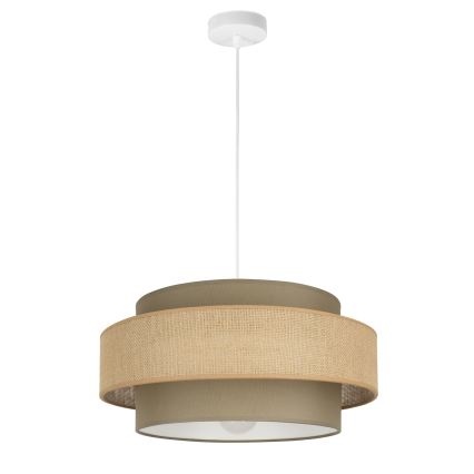 Brilagi - Pendellampa på sladd RESNA 1xE27/60W/230V Ø 40 cm brun/beige