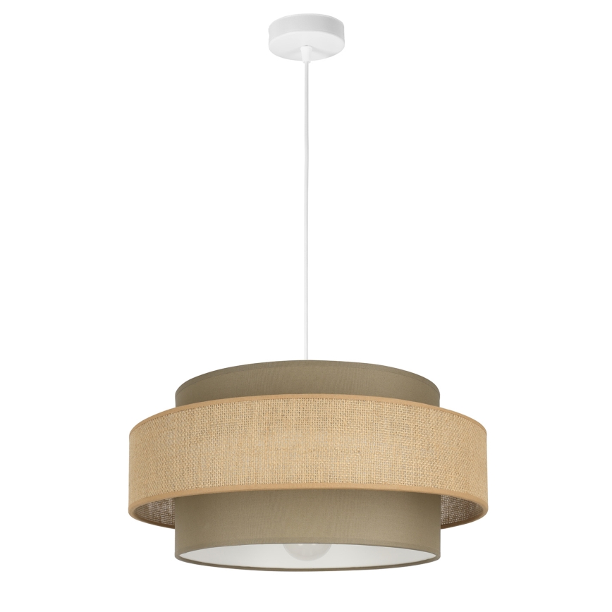 Brilagi - Pendellampa på sladd RESNA 1xE27/60W/230V Ø 40 cm brun/beige
