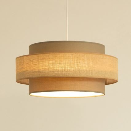 Brilagi - Pendellampa på sladd RESNA 1xE27/60W/230V Ø 40 cm brun/beige