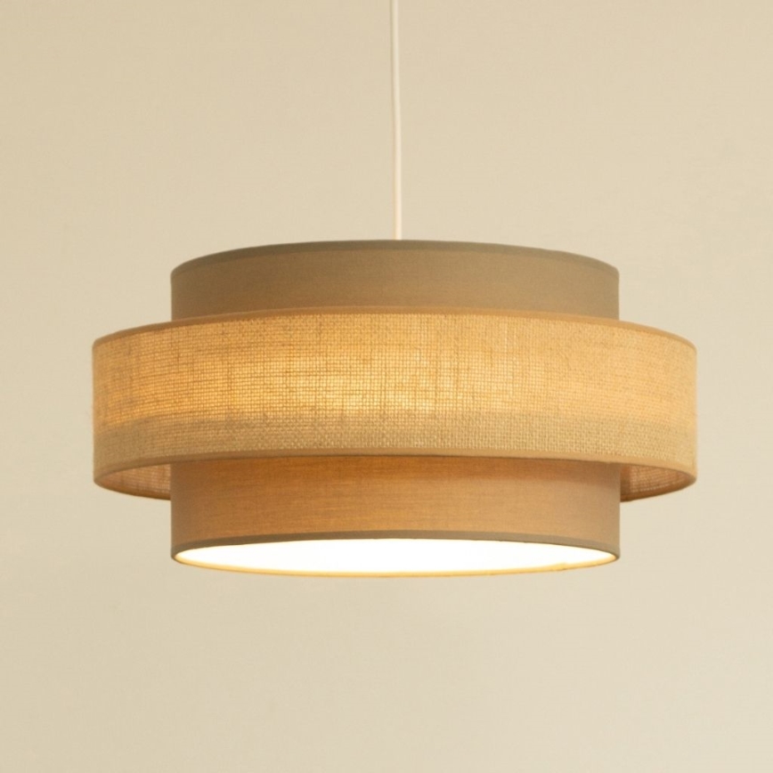 Brilagi - Pendellampa på sladd RESNA 1xE27/60W/230V Ø 40 cm brun/beige