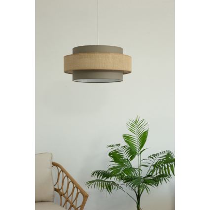 Brilagi - Pendellampa på sladd RESNA 1xE27/60W/230V Ø 40 cm brun/beige