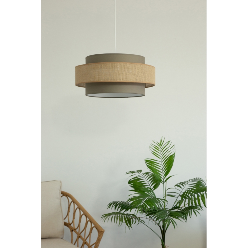 Brilagi - Pendellampa på sladd RESNA 1xE27/60W/230V Ø 40 cm brun/beige