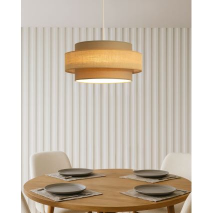 Brilagi - Pendellampa på sladd RESNA 1xE27/60W/230V Ø 40 cm brun/beige