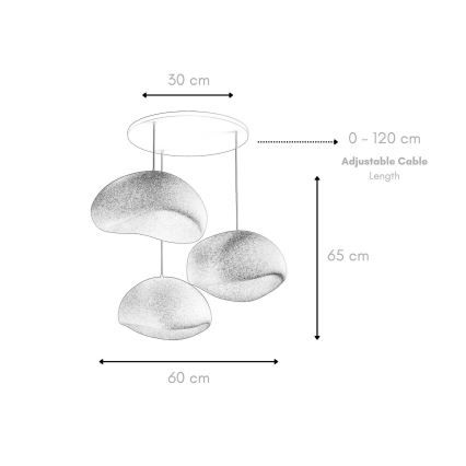 Brilagi - Pendellampa på sladd WABI SABI 3xE27/40W/230V Ø 60 cm svart