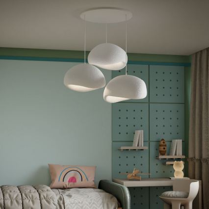 Brilagi - Pendellampa på sladd WABI SABI 3xE27/40W/230V Ø 60 cm vit