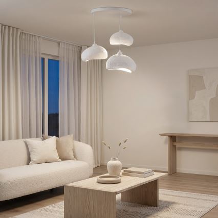 Brilagi - Pendellampa på sladd WABI SABI 3xE27/40W/230V Ø 60 cm vit