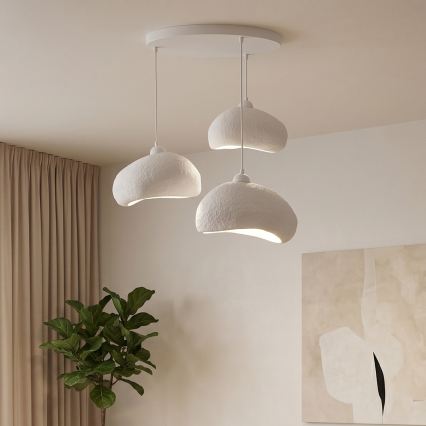 Brilagi - Pendellampa på sladd WABI SABI 3xE27/40W/230V Ø 60 cm vit