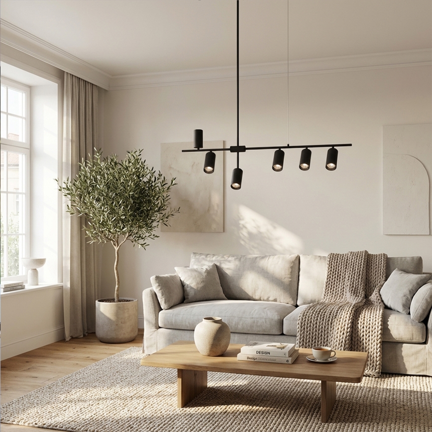 Brilagi - Pendellampa på vajer CRANE 6xGU10/30W/230V svart