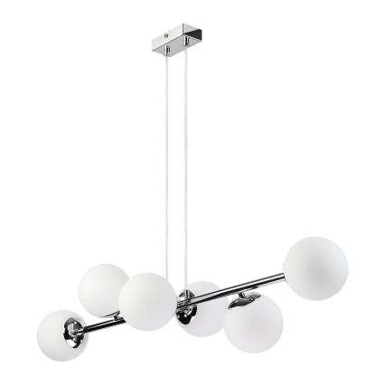 Brilagi - Pendellampa på vajer MALONY 6xE14/20W/230V blank krom